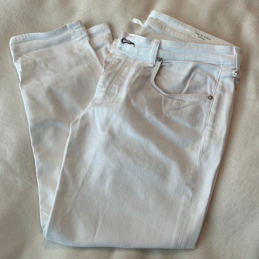 Rag and Bone White Dre low rise slim boyfriend Jean